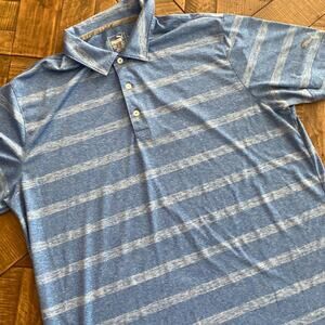Puma Mens Golf Shirt.  Blue striped.  Size XL
